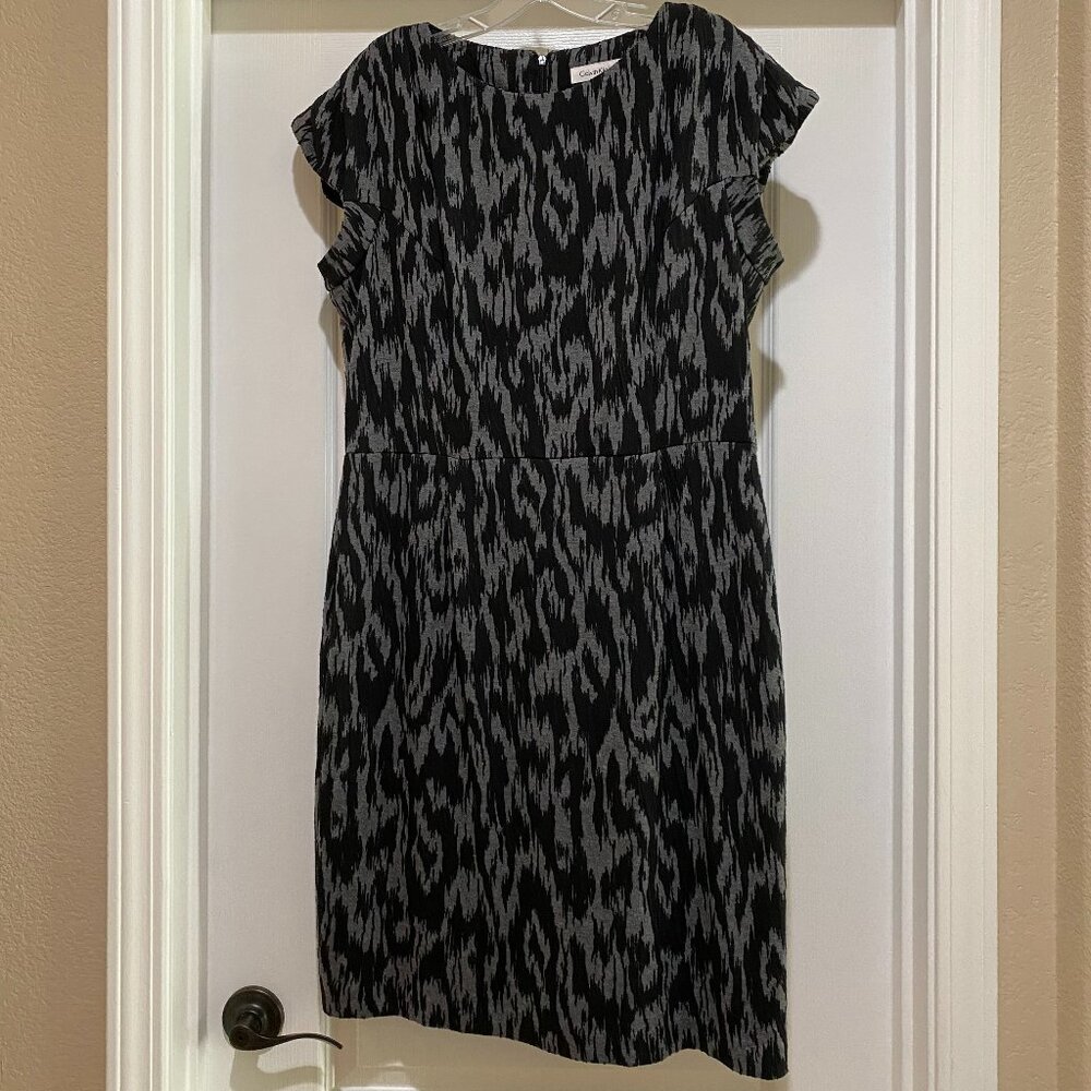 Calvin Klein Knit Sleath Dress Black Gray Size 14 - Picture 2 of 9